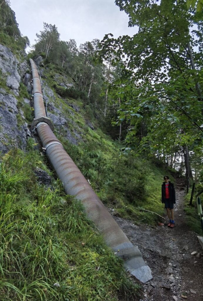 Diese Leitung gehört zum Wasserkraftwerk am Hintersteinersee