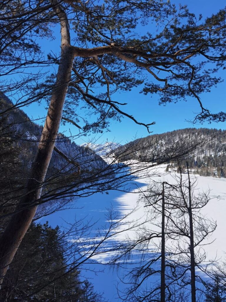 Ausblick bei meiner Hintersteiner See Winterwanderung auf den gefrorenen See